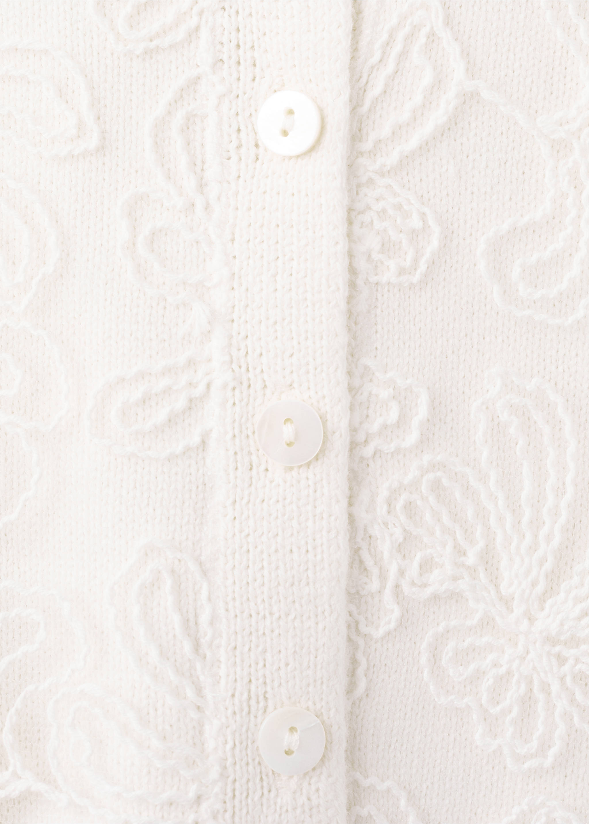 Floral embroidered knitted cardigan - Details of the article 0, Off White. Ref: 27094042-00.