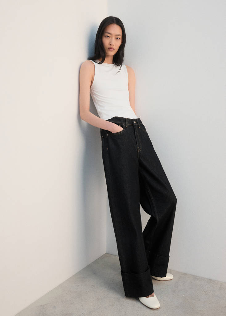 Scalloped hem top — Off White