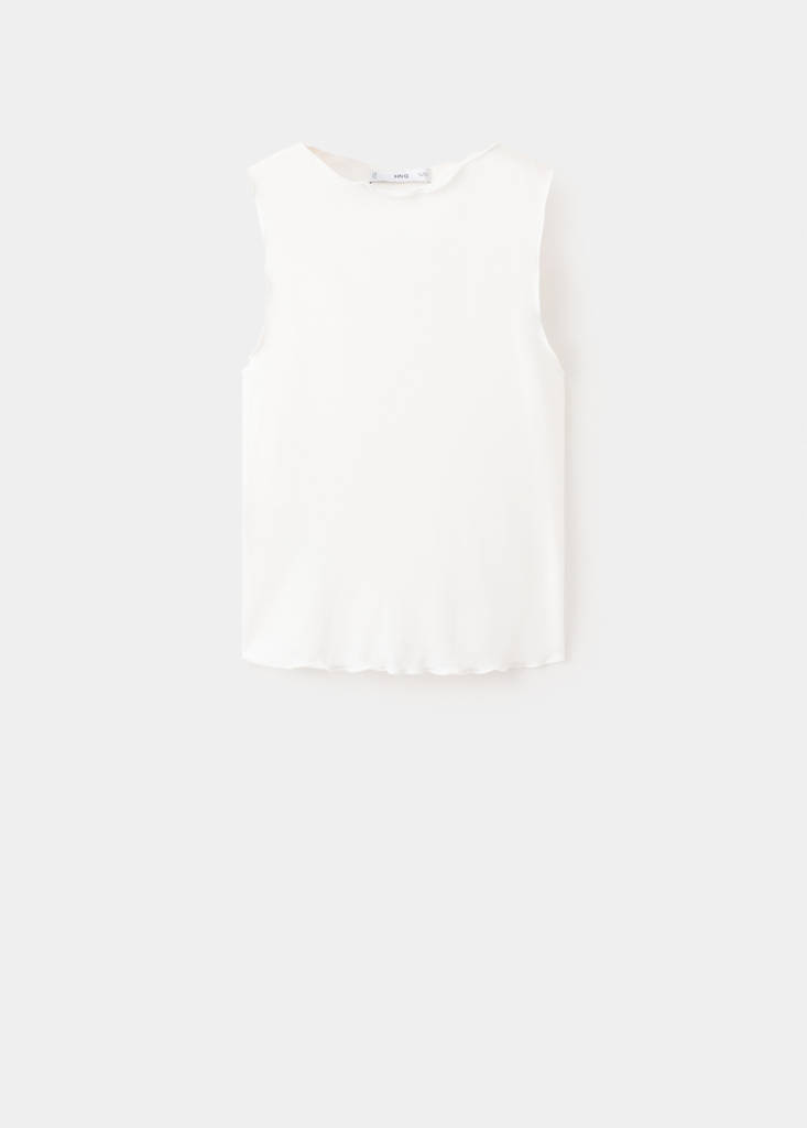 Scalloped hem top — Off White