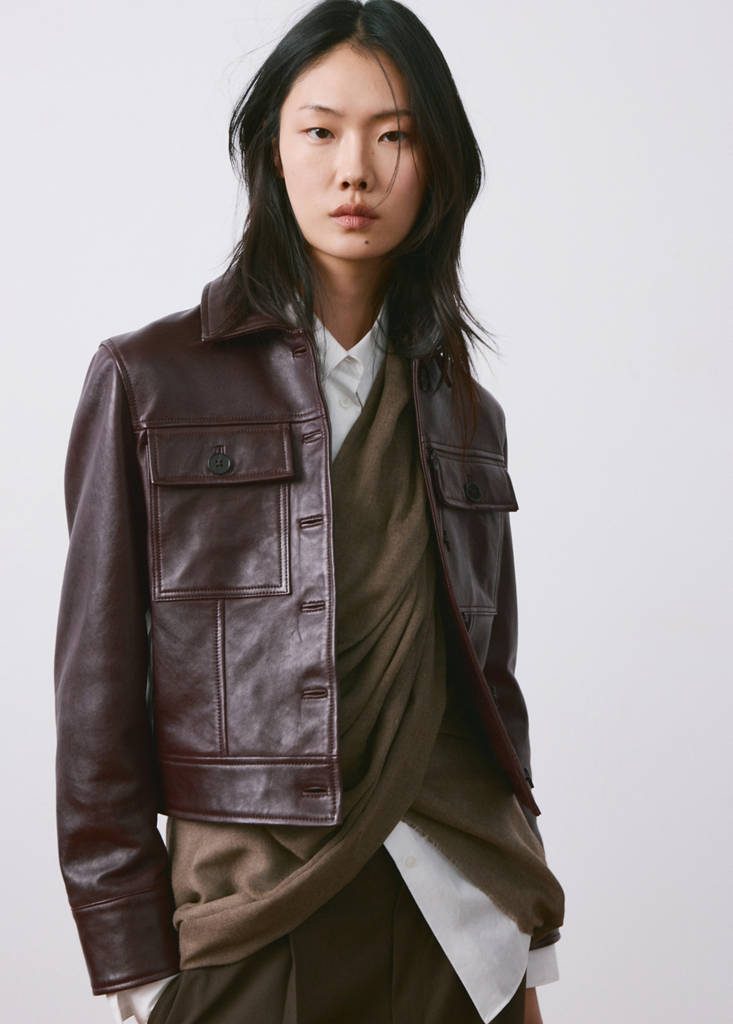 Buttoned leather jacket - Women | MANGO USA