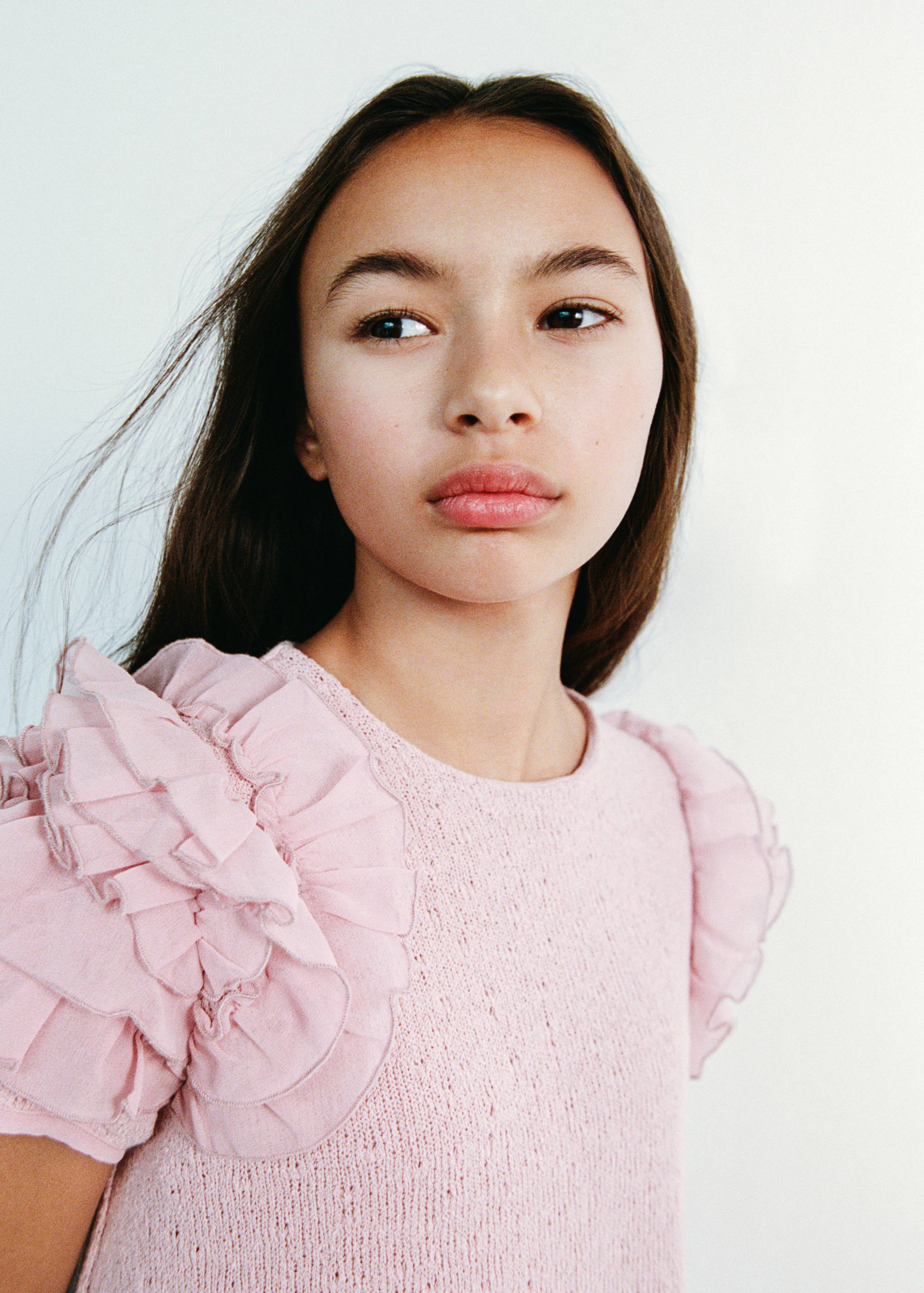 Knitted dress with frill detail - General plane