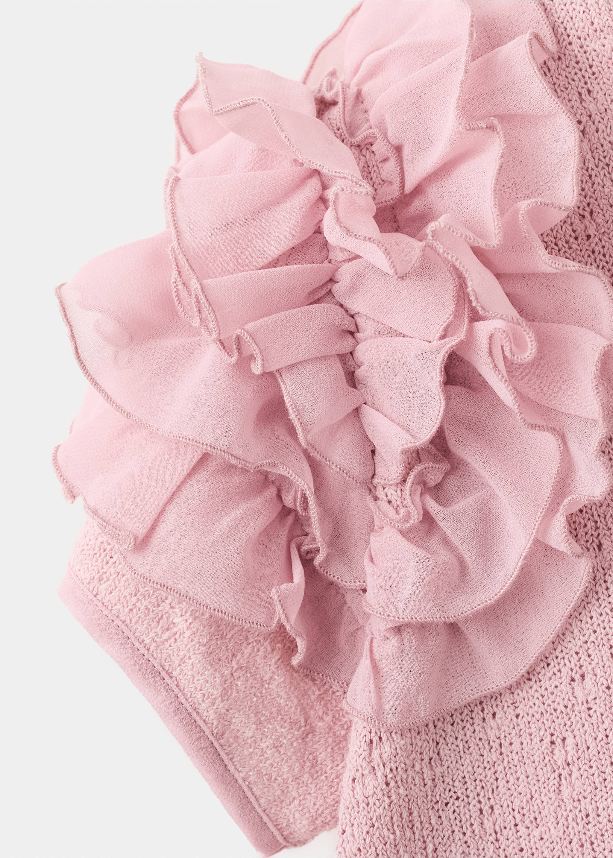 Knitted dress with frill detail - Details of the article 8, Pink. Ref: 27094047-00.