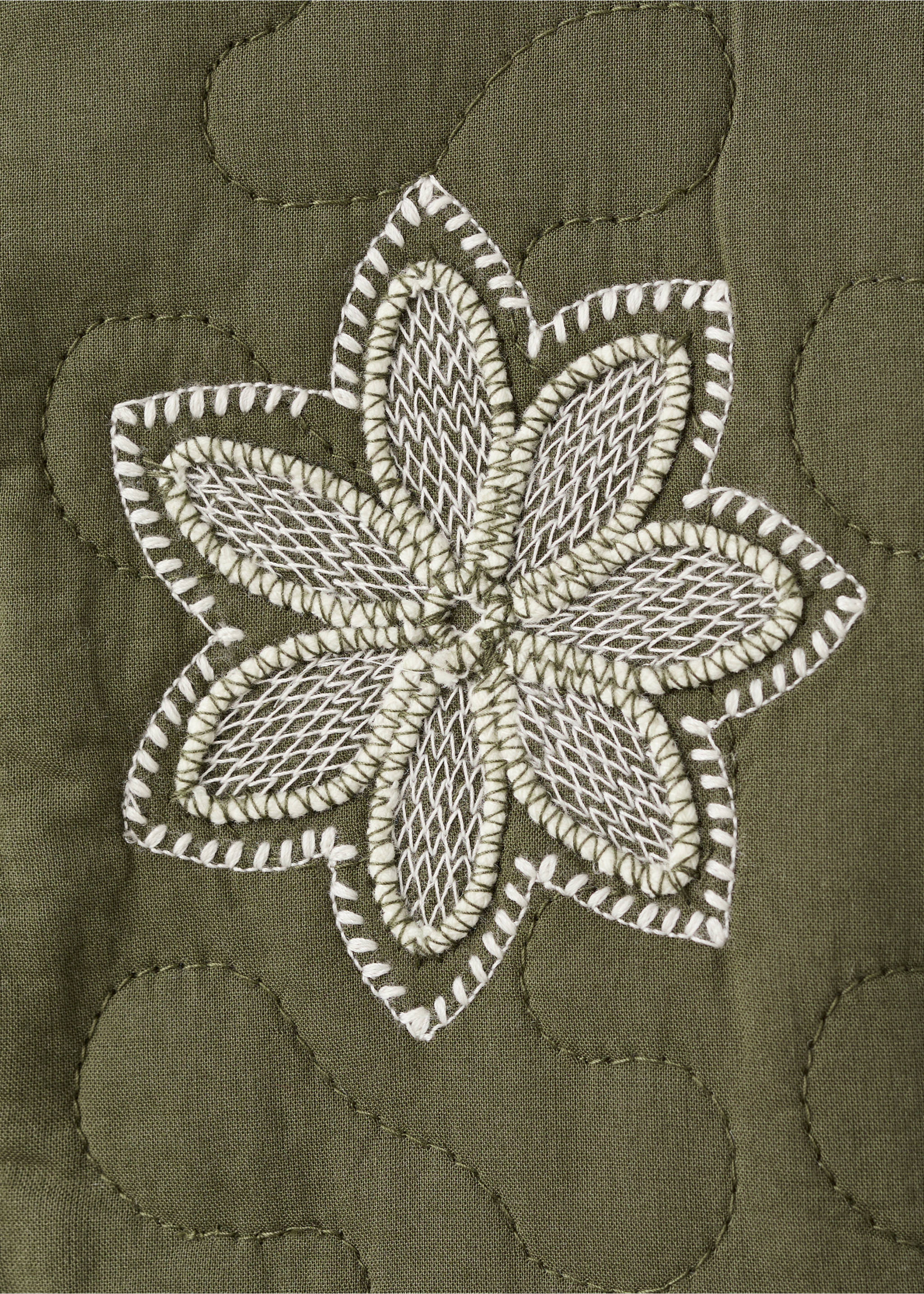 Broderad quiltad jacka - Detaljer om artikeln 0, Khaki. Ref: 27094048-00.