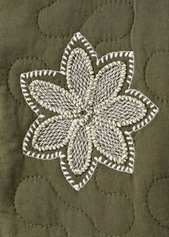 Embroidered quilted jacket — Khaki 8