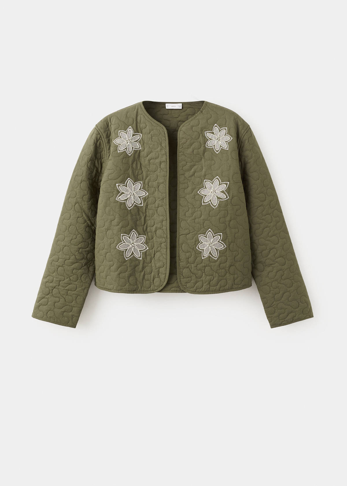 Embroidered quilted jacket — Khaki