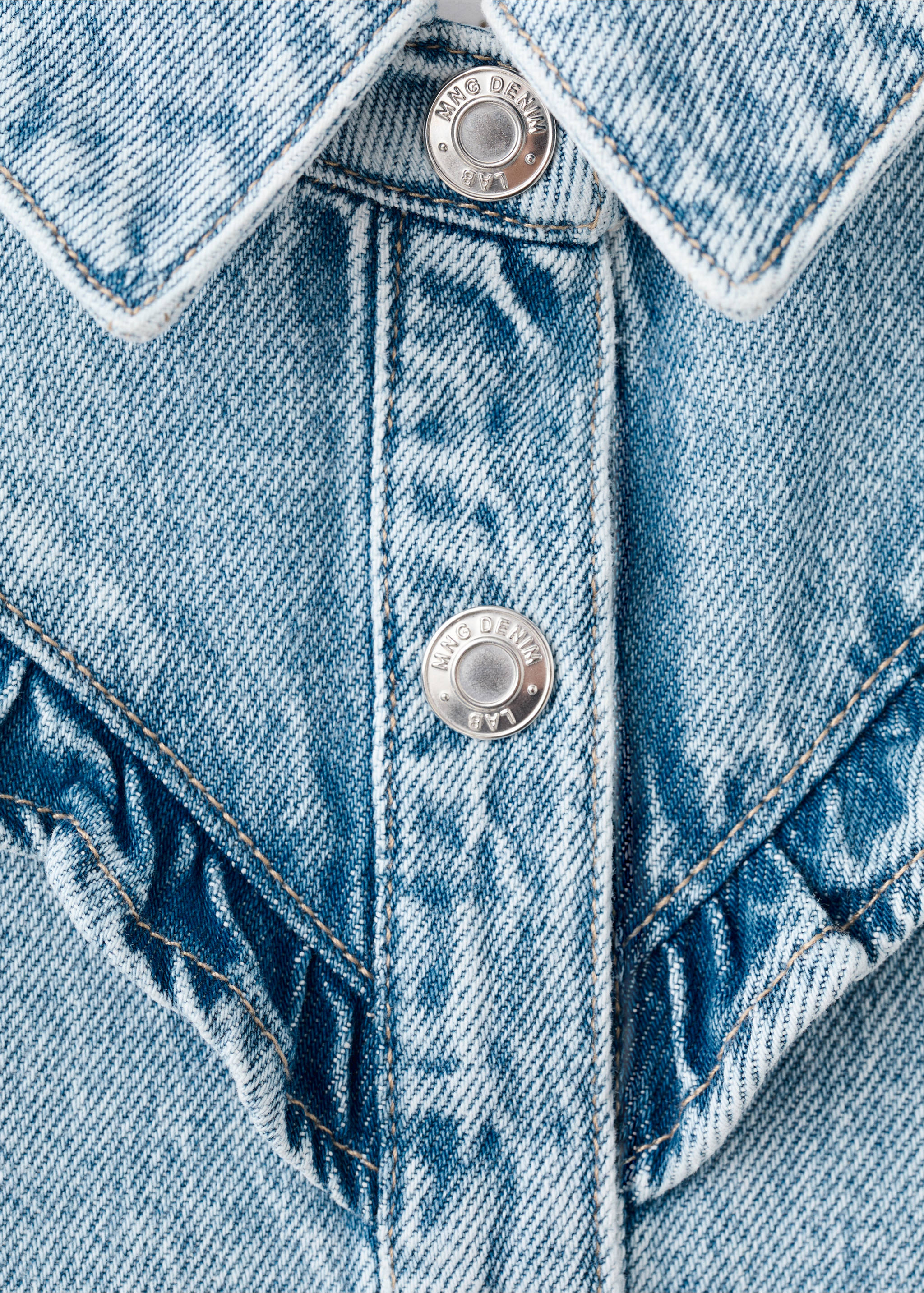 Cowgirl jacket with ruffles - Details of the article 8, Light Blue. Ref: 27094049-00.