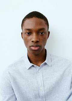 Linen shirt with thin stripes — Navy 5
