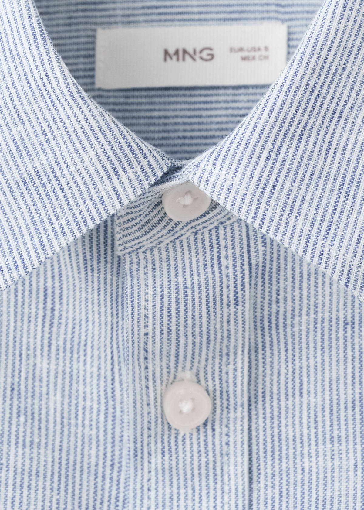 Linen shirt with thin stripes — Navy