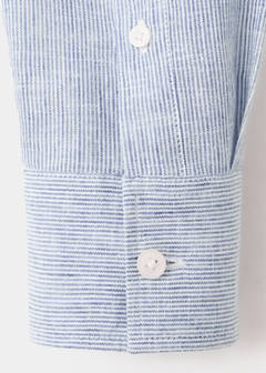 Linen shirt with thin stripes — Navy 9