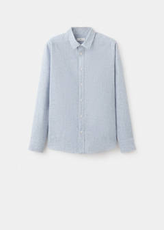 Linen shirt with thin stripes — Navy 3