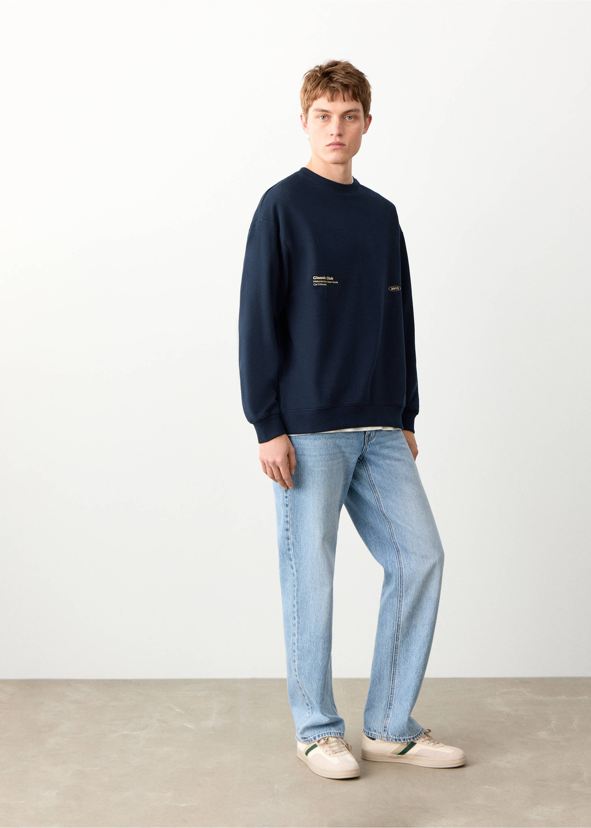 Printed cotton sweatshirt - General plane, Navy. Ref: 27094051-00.