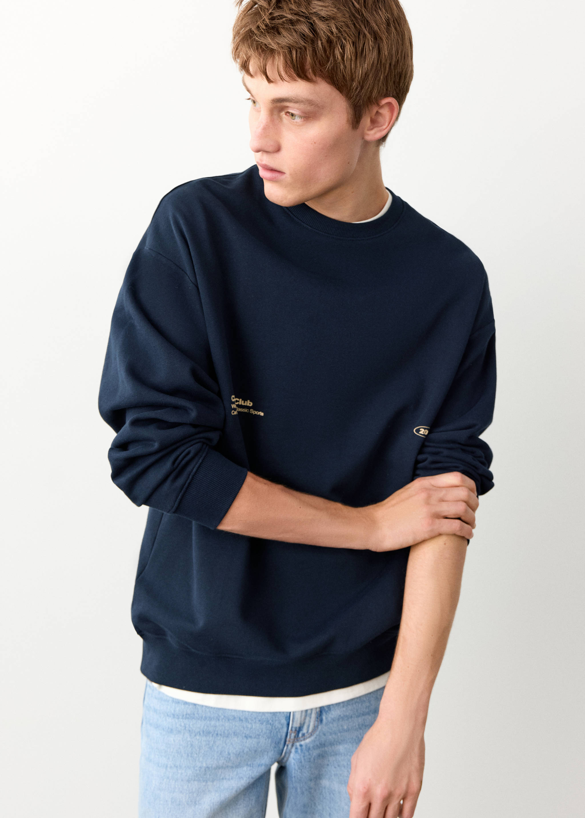 Printed cotton sweatshirt - Medium plane