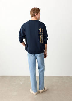 Printed cotton sweatshirt — Navy 8
