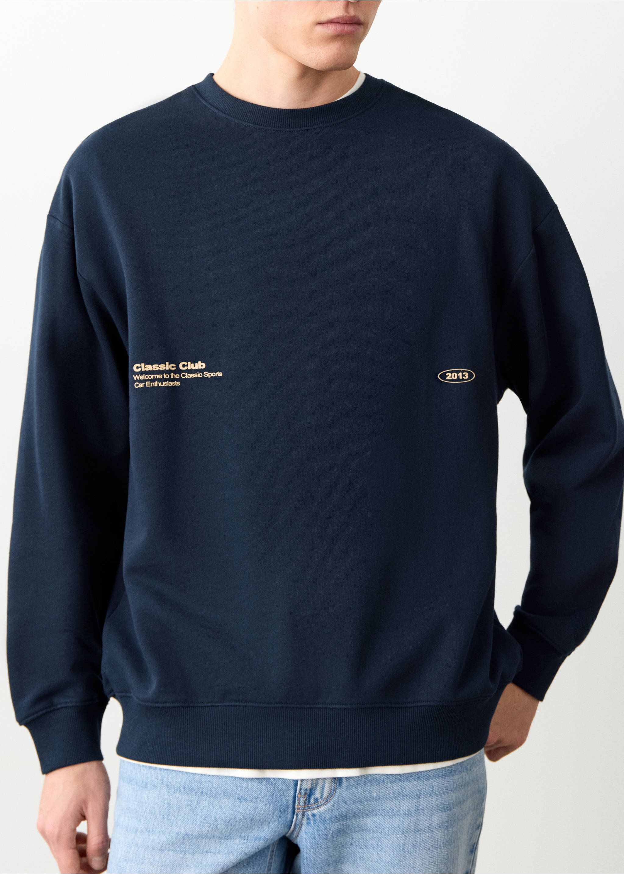 Printed cotton sweatshirt - Details of the article 6, Navy. Ref: 27094051-00.