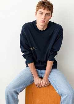 Printed cotton sweatshirt — Navy 5