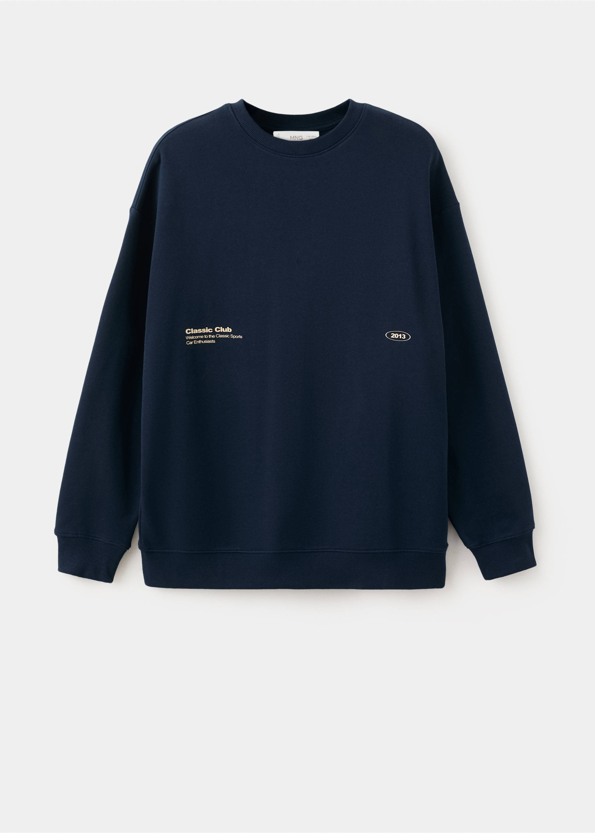 Printed cotton sweatshirt - Article without model, Navy. Ref: 27094051-00.