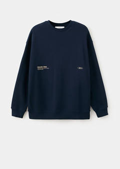 Printed cotton sweatshirt — Navy 3