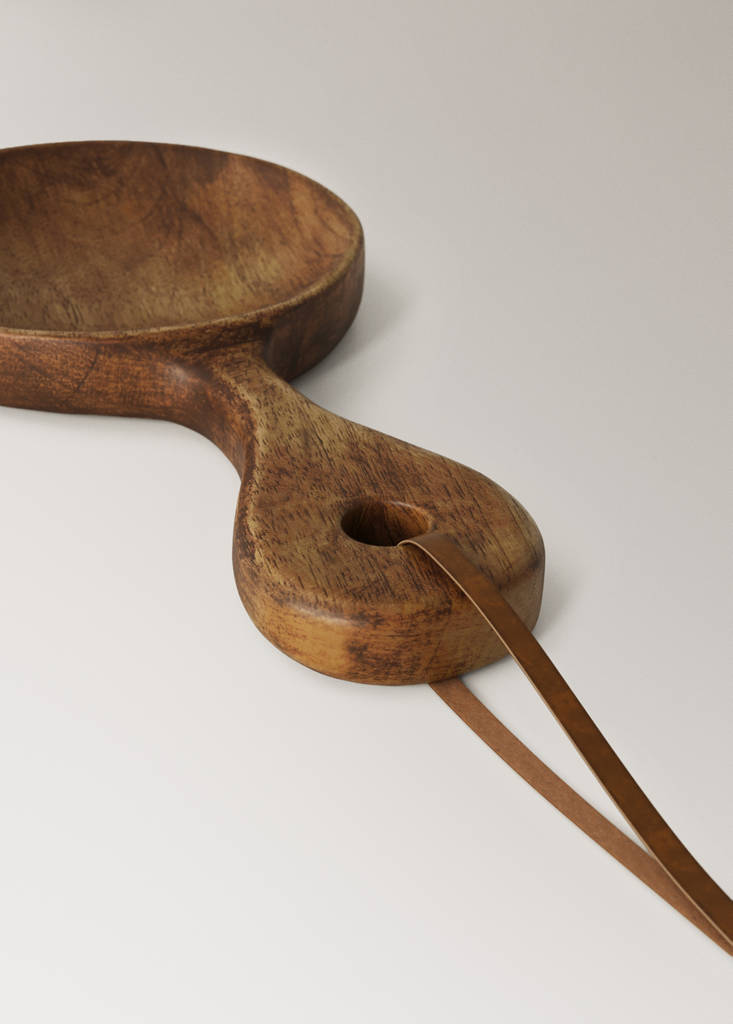 Mango wood spoon rest — Brown