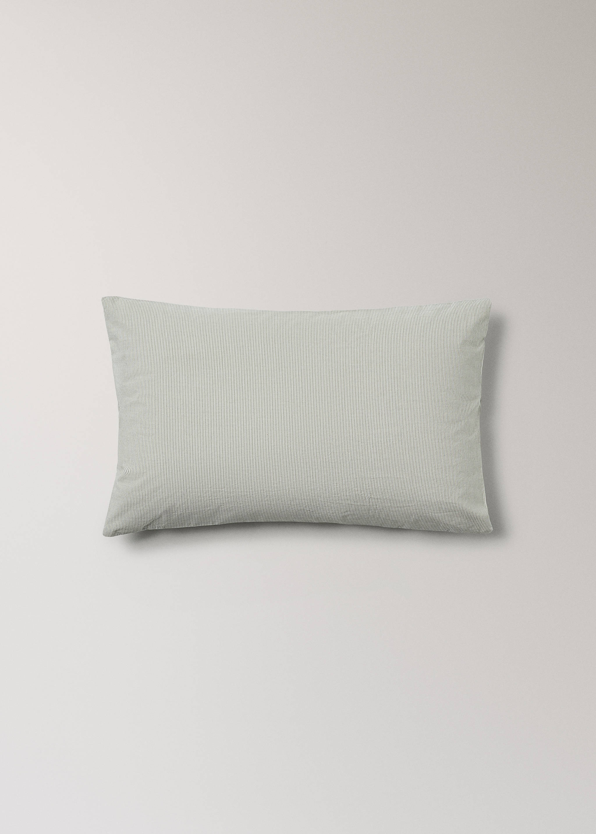 Cot bed pillowcase with fine striped yarn-dyed cotton - Article without model