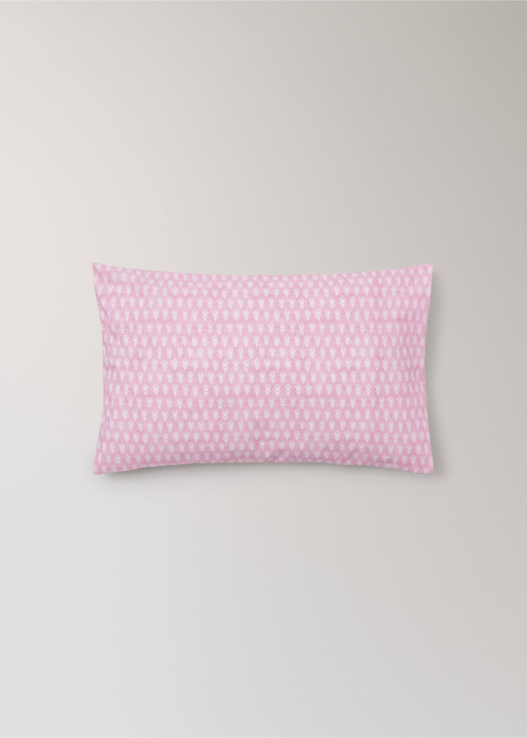 Cot bed pillowcase in mini floral percale cotton 30x50 cm - Article without model, Pink. Ref: 27094057-00.