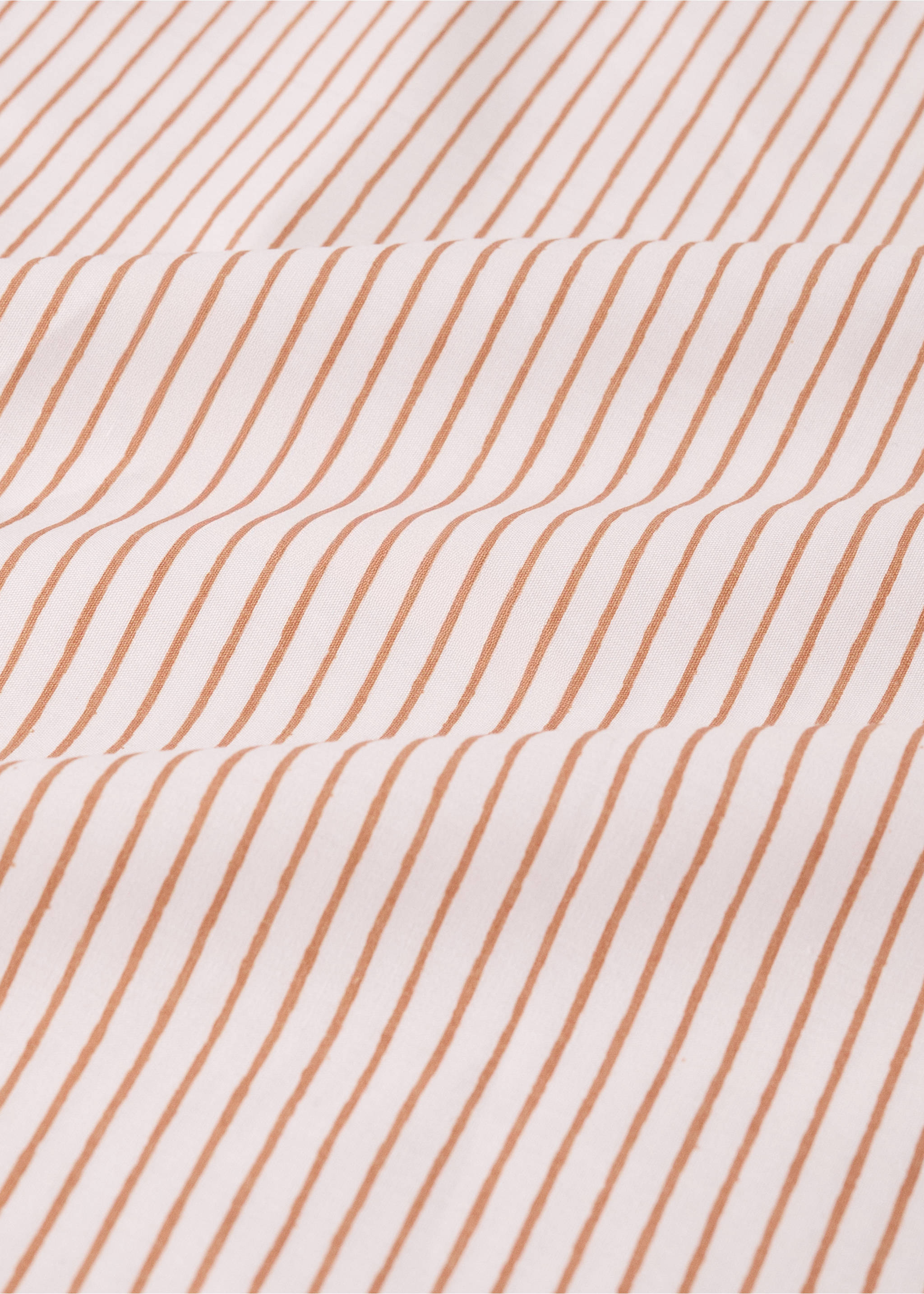 Cotton percale striped top sheet for cot - Details of the article 2, Russet. Ref: 27094060-00.