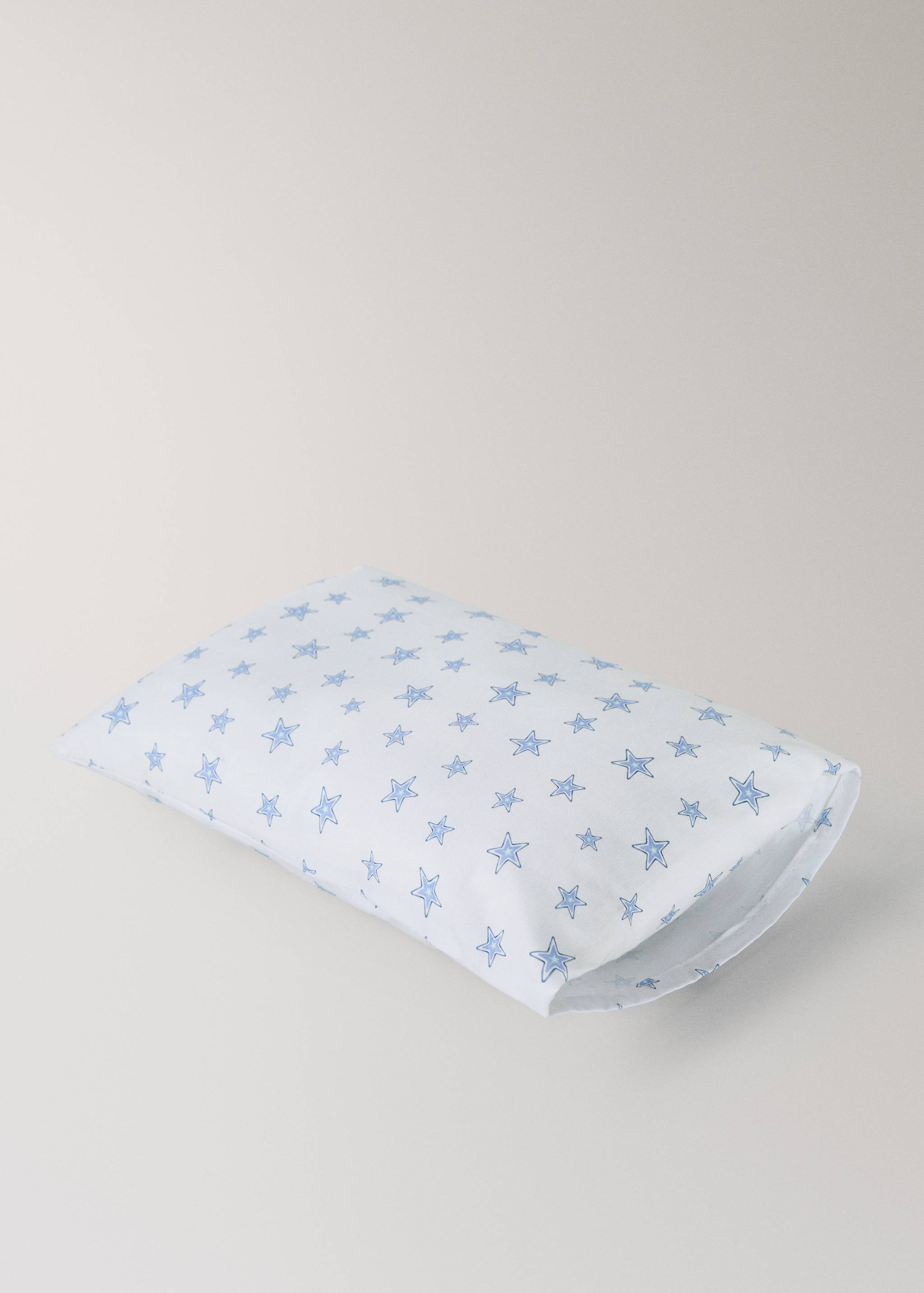 Mini cot sheet and pillow set in star-patterned cotton percale - Details of the article 4