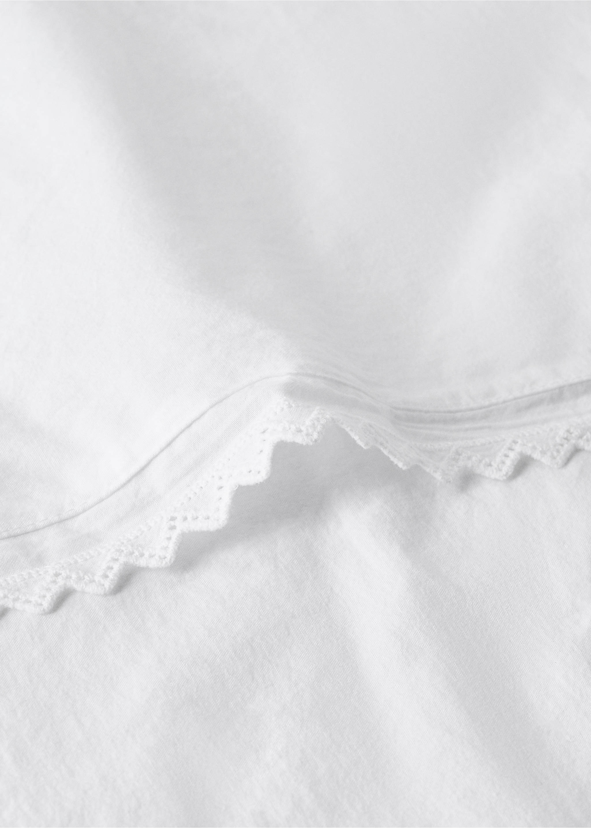 Conjunto de lençol de cima e almofada para miniberço de percal garment-washed - Pormenor do artigo 3, Branco. Ref: 27094063-00.