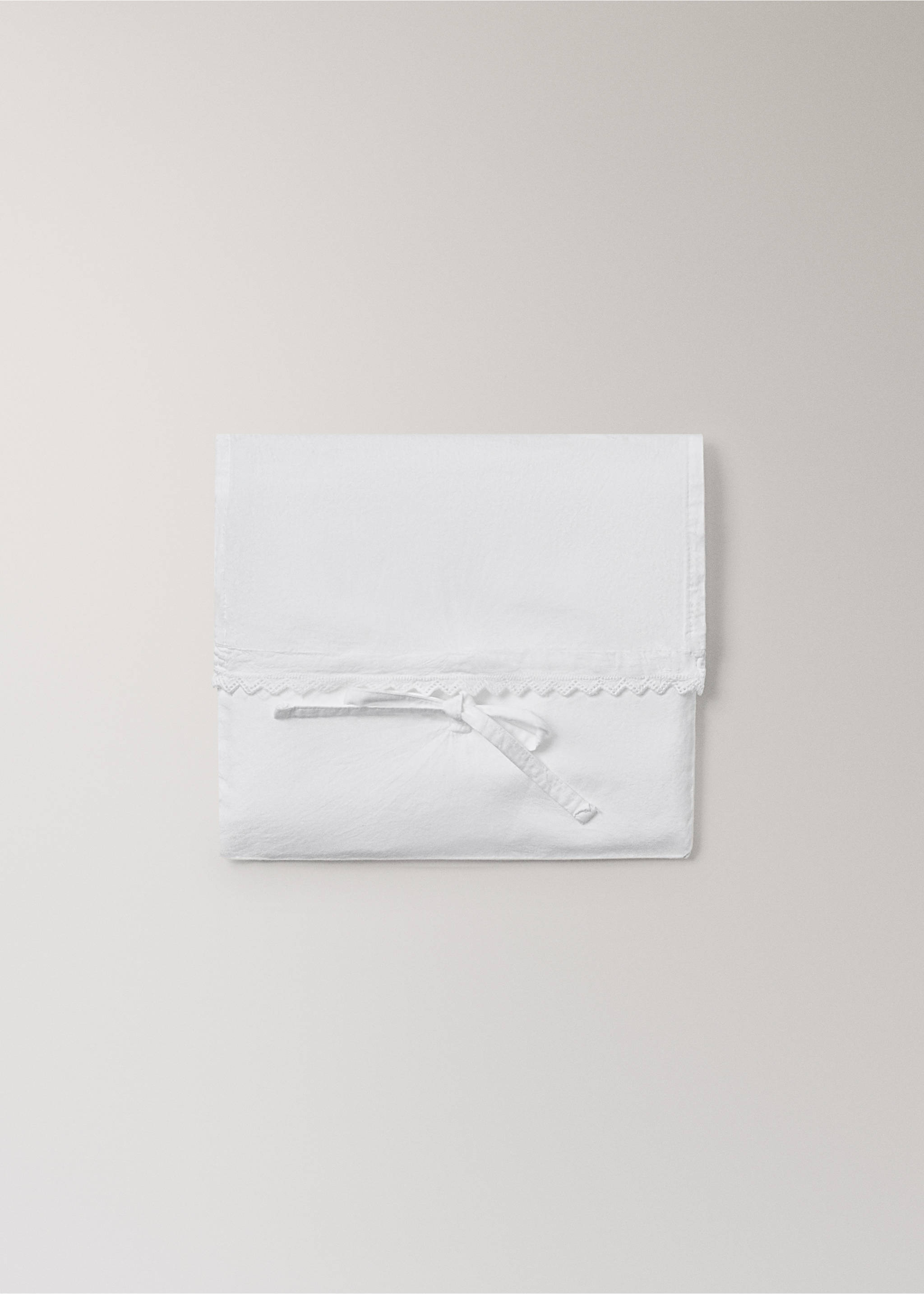 Conjunto de lençol de cima e almofada para miniberço de percal garment-washed - Pormenor do artigo 4, Branco. Ref: 27094063-00.