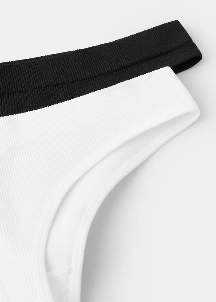 Pack of 2 ribbed briefs — Off White