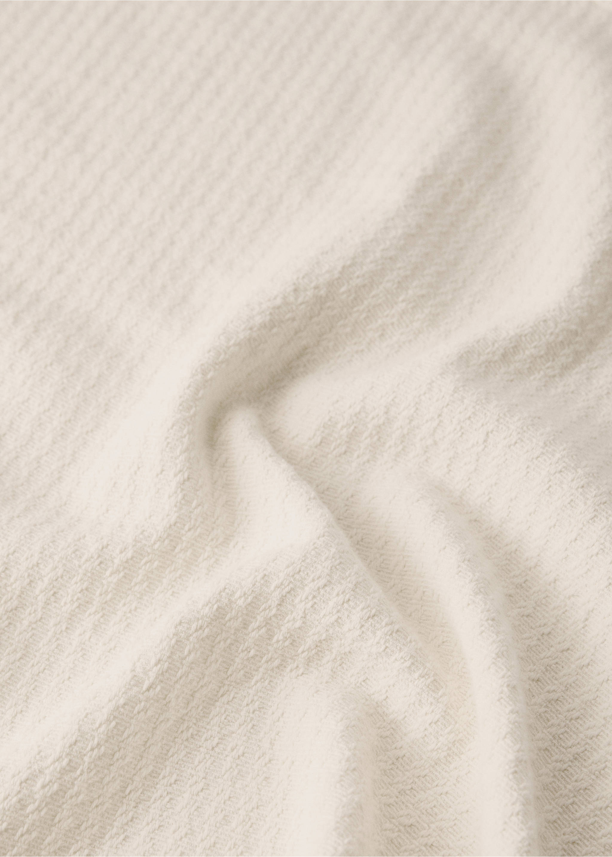 Jacquard cotton bedspread with ruffle for mini cot - Details of the article 1, Off White. Ref: 27094068-00.