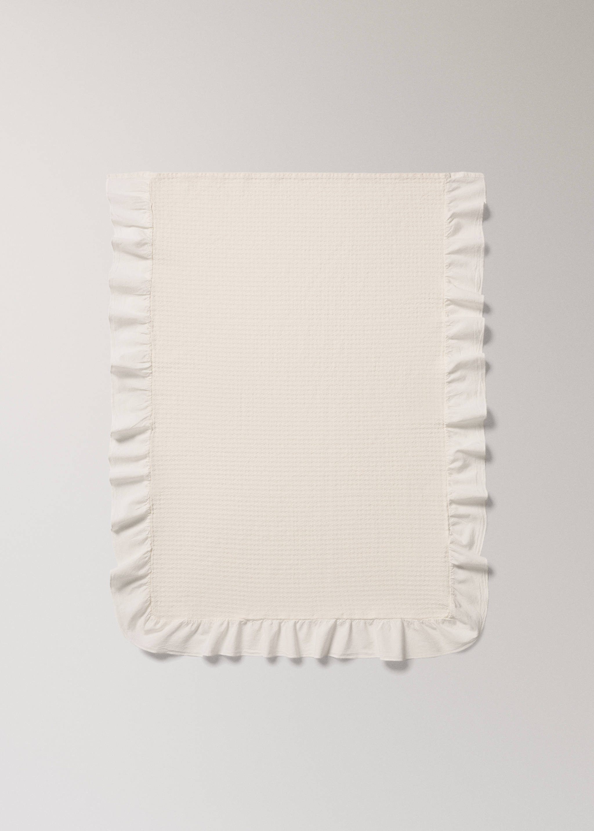 Jacquard cotton bedspread with ruffle for mini cot - Details of the article 3