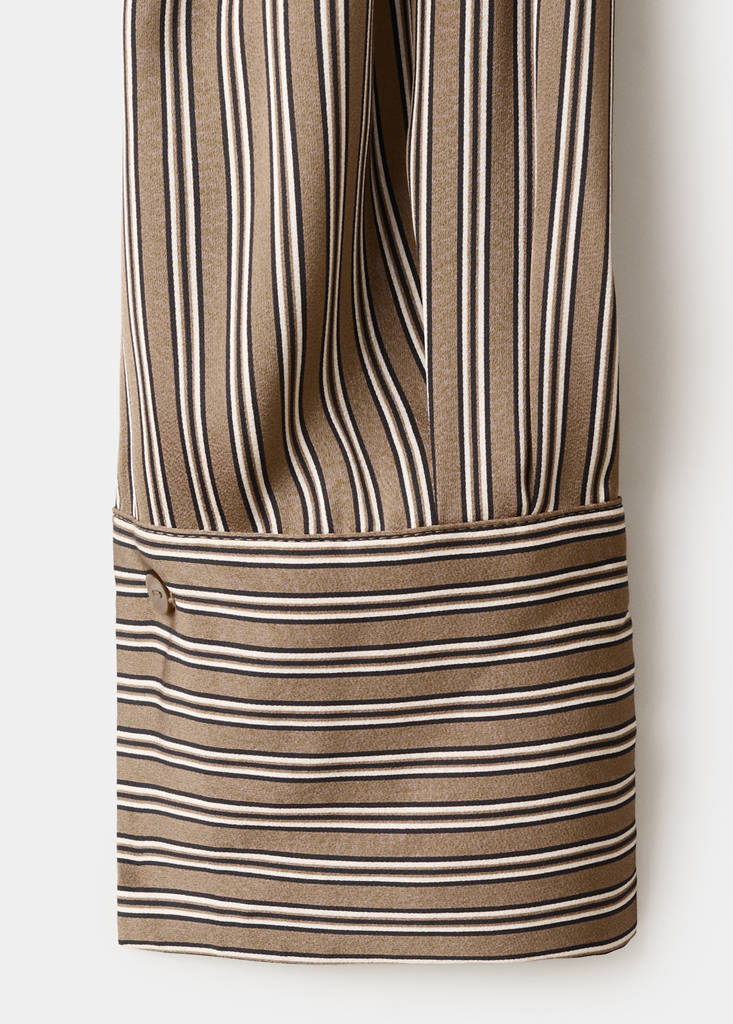 Satin striped shirt — Medium Brown