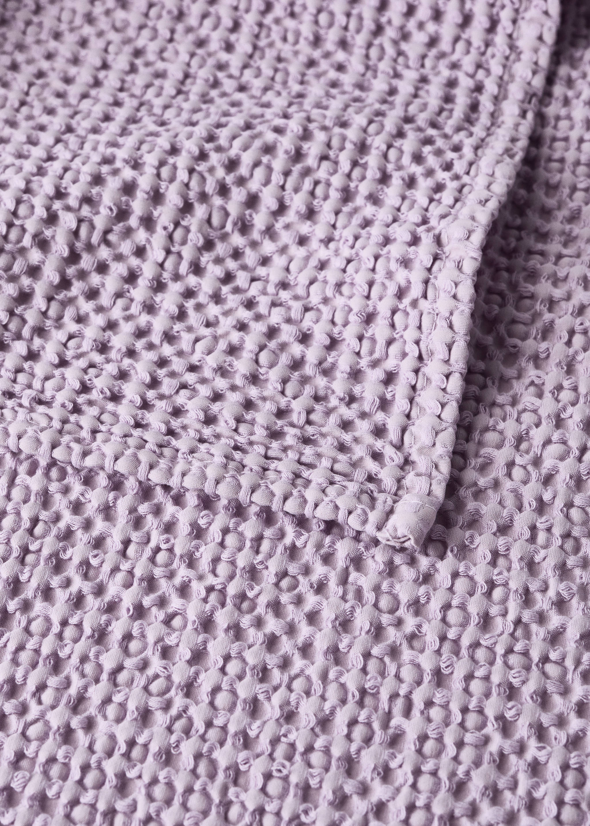 Waffle-cotton garment-dyed bedspread for cot - Details of the article 2