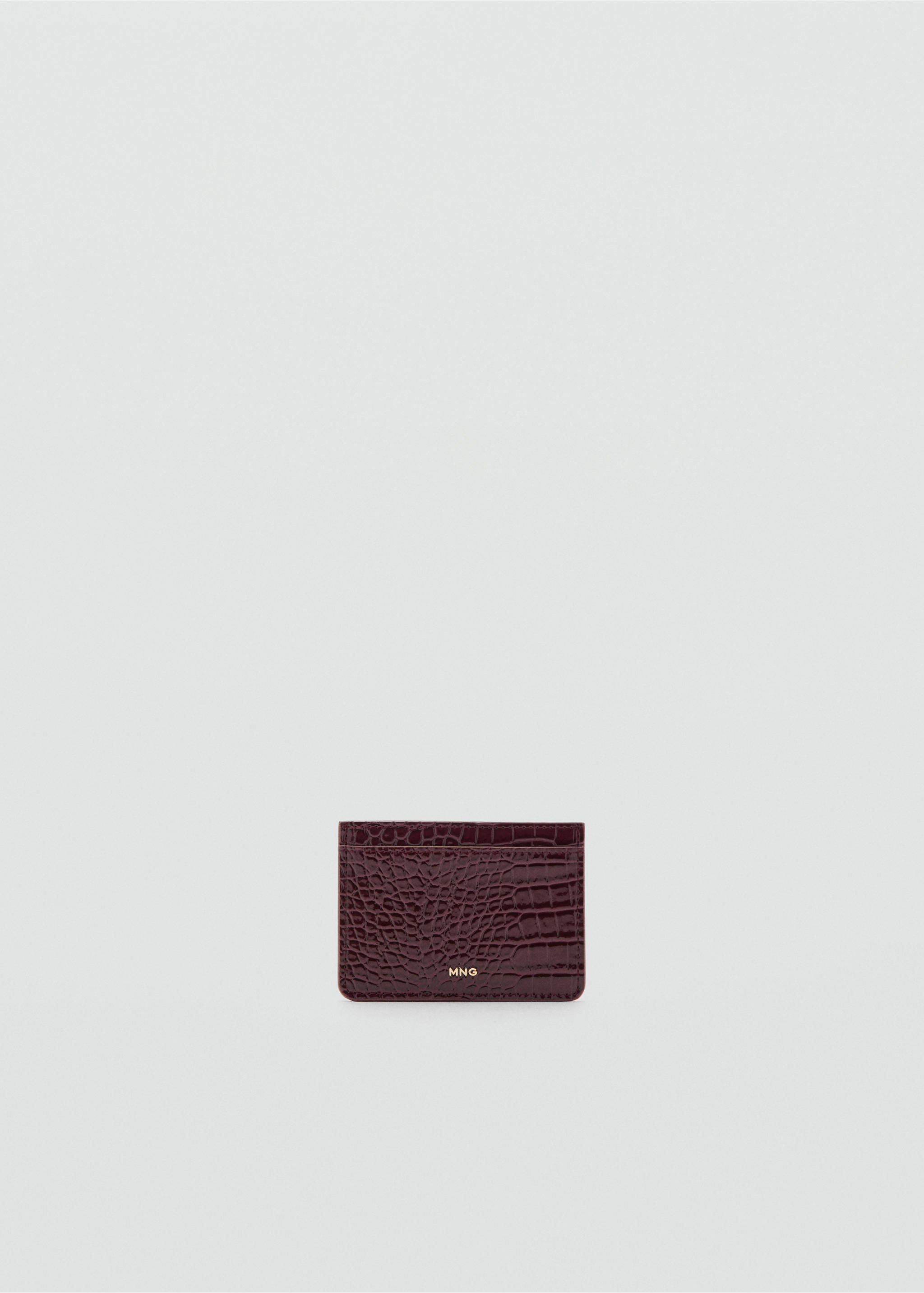 Shiny croc-effect cardholder - Article without model, Burgundy. Ref: 27094076-00.