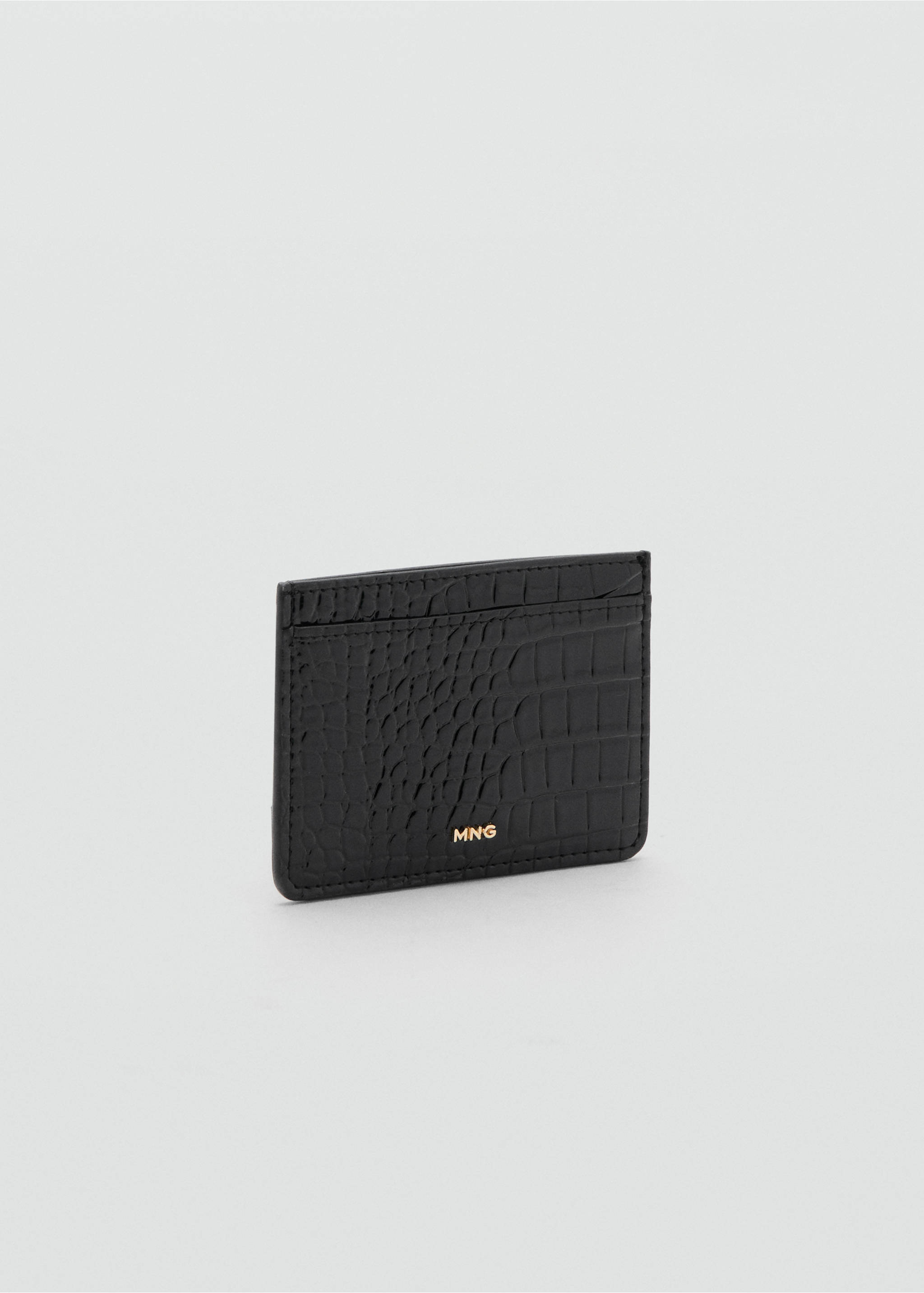 Shiny croc-effect cardholder - Medium plane, Black. Ref: 27094076-00.
