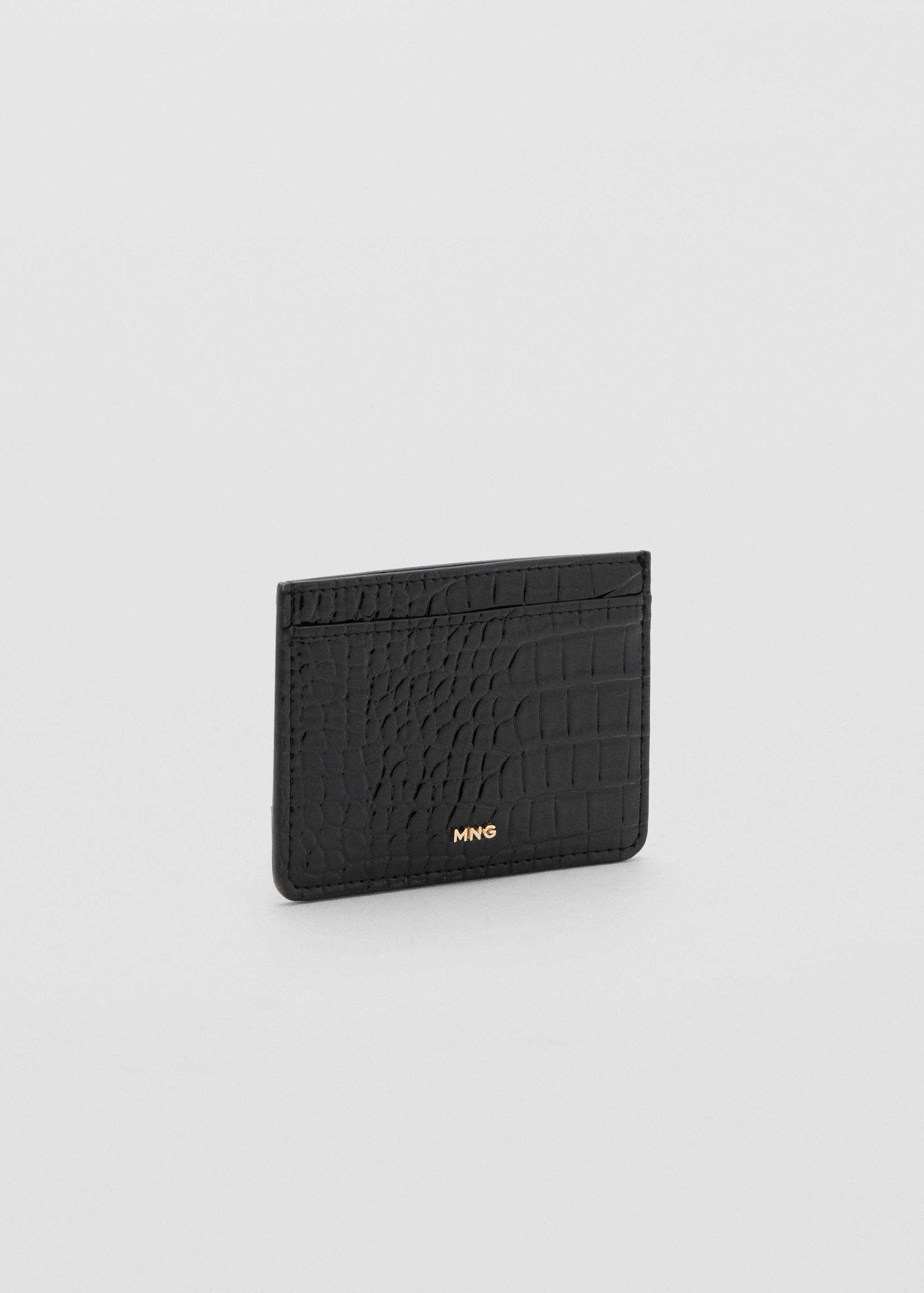 Shiny croc-effect cardholder - Medium plane