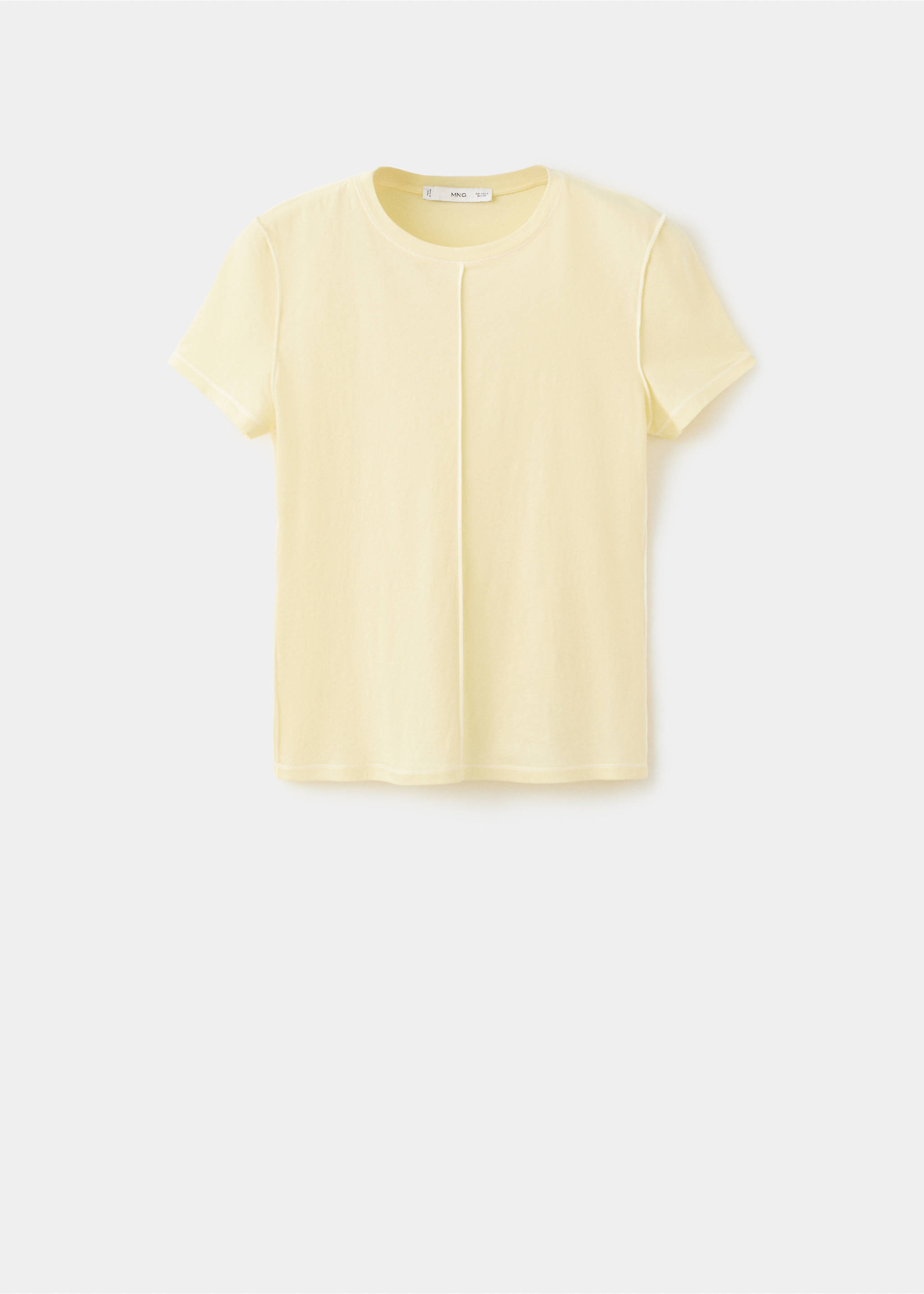 Cotton T-shirt with seams - Article without model, Pastel Yellow. Ref: 27094078-00.