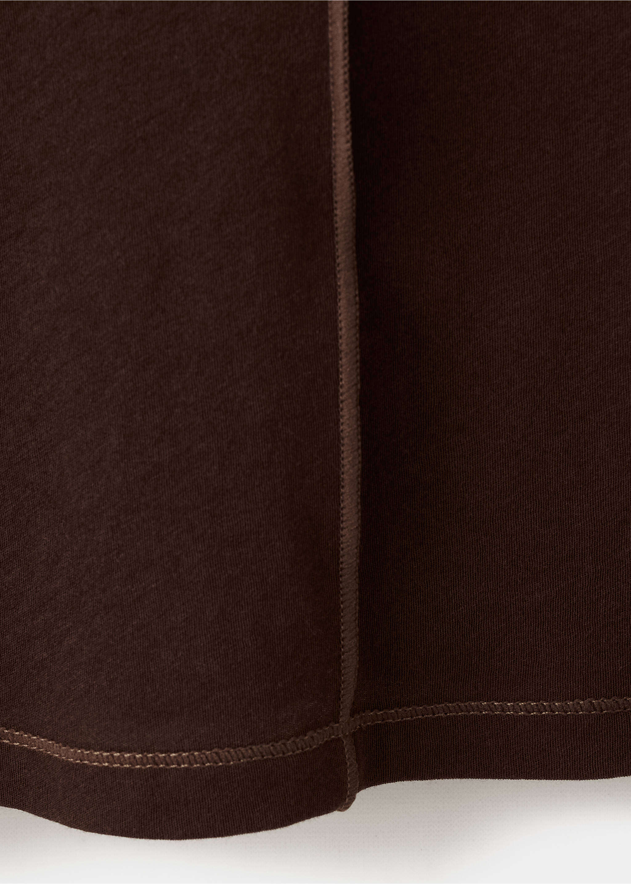 Cotton T-shirt with seams - Details of the article 0, Brown. Ref: 27094078-00.