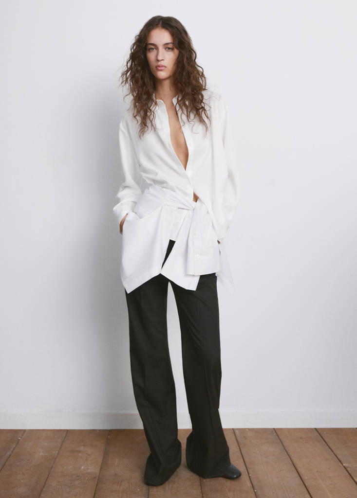 Straight lyocell shirt — Ecru