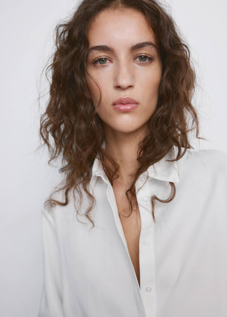Straight lyocell shirt — Ecru