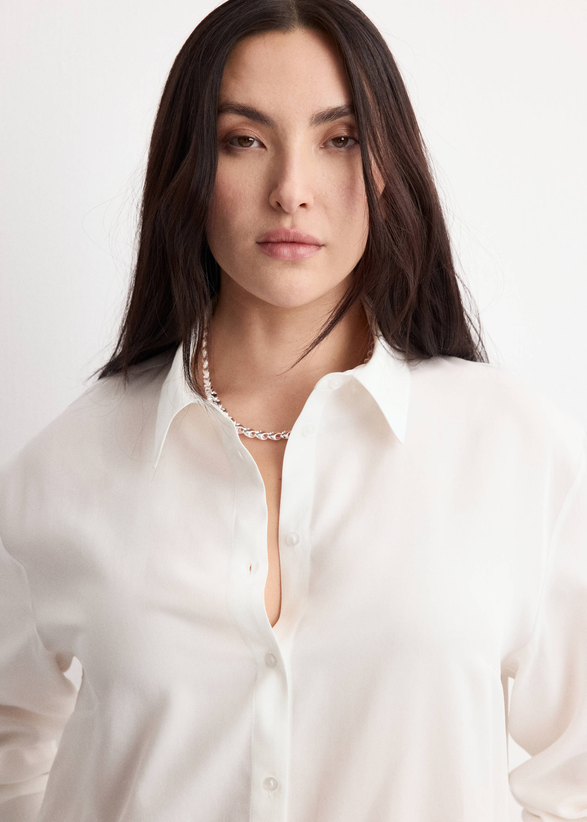 莱赛尔纤维直筒衬衫 - null