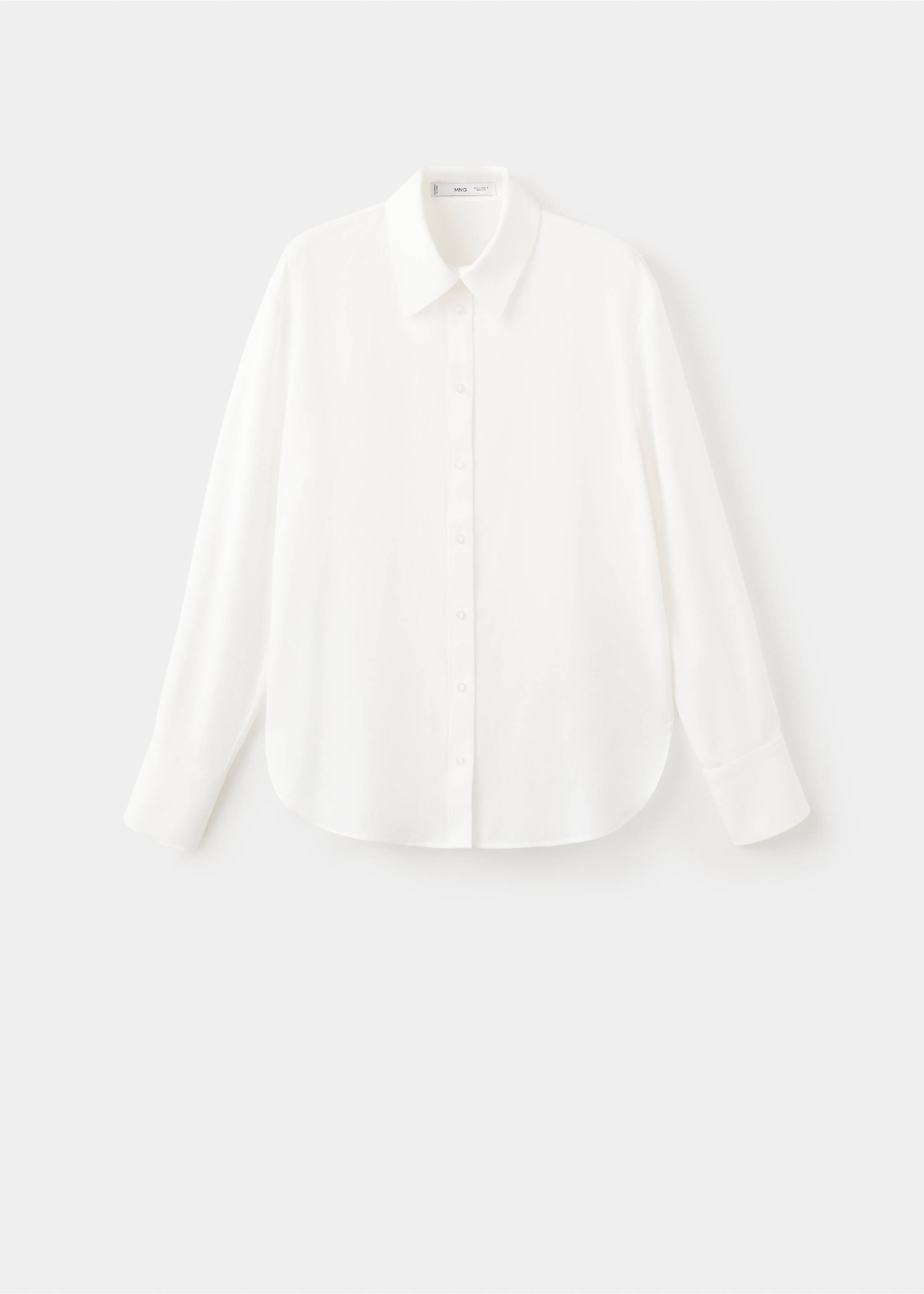 Straight lyocell shirt - Article without model, Ecru. Ref: 27094079-00.