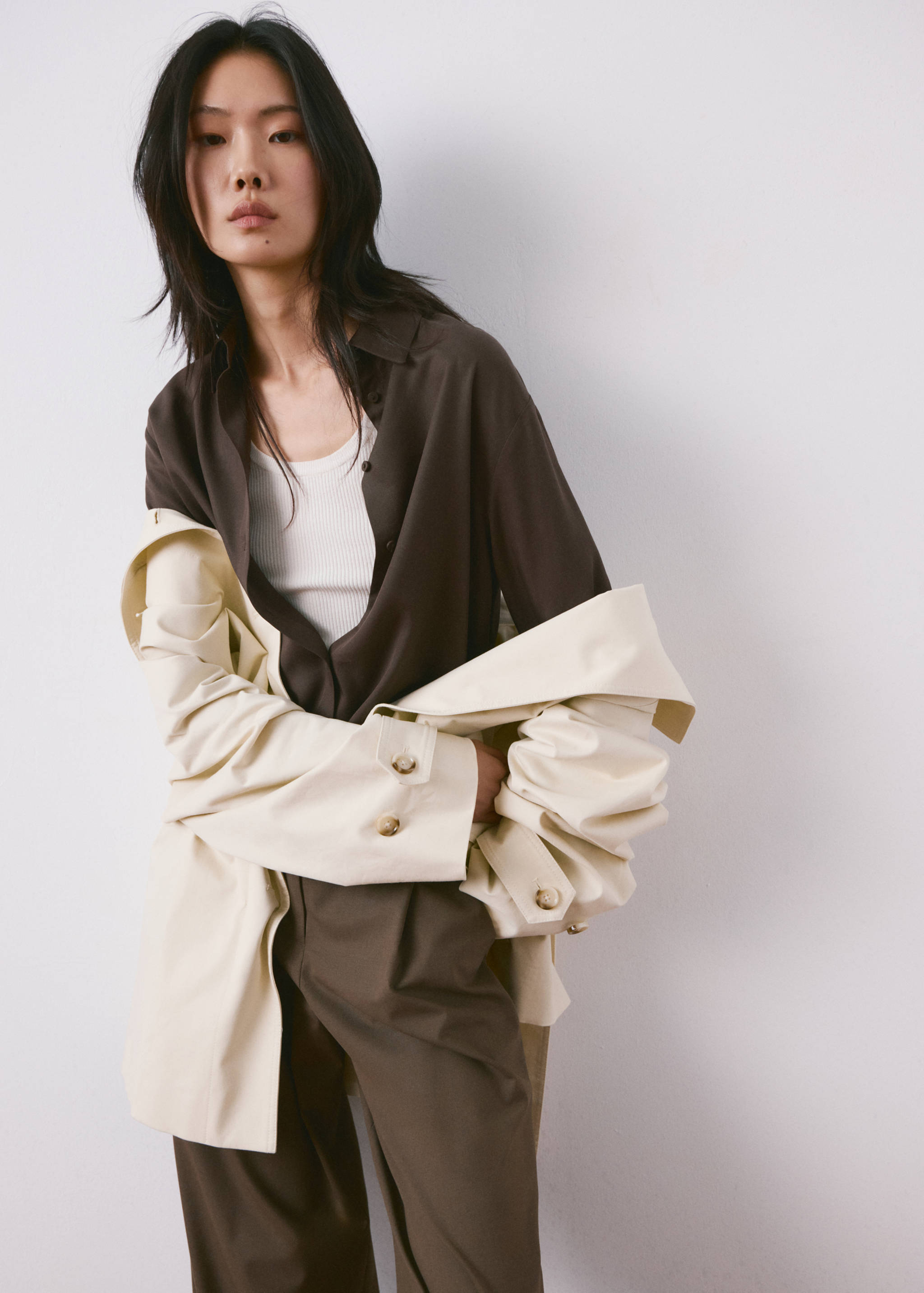 莱赛尔纤维直筒衬衫 - null