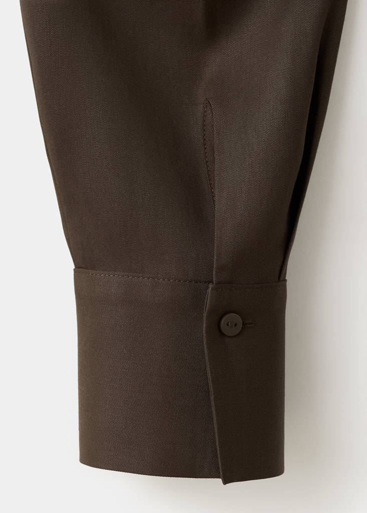 Straight lyocell shirt — Brown