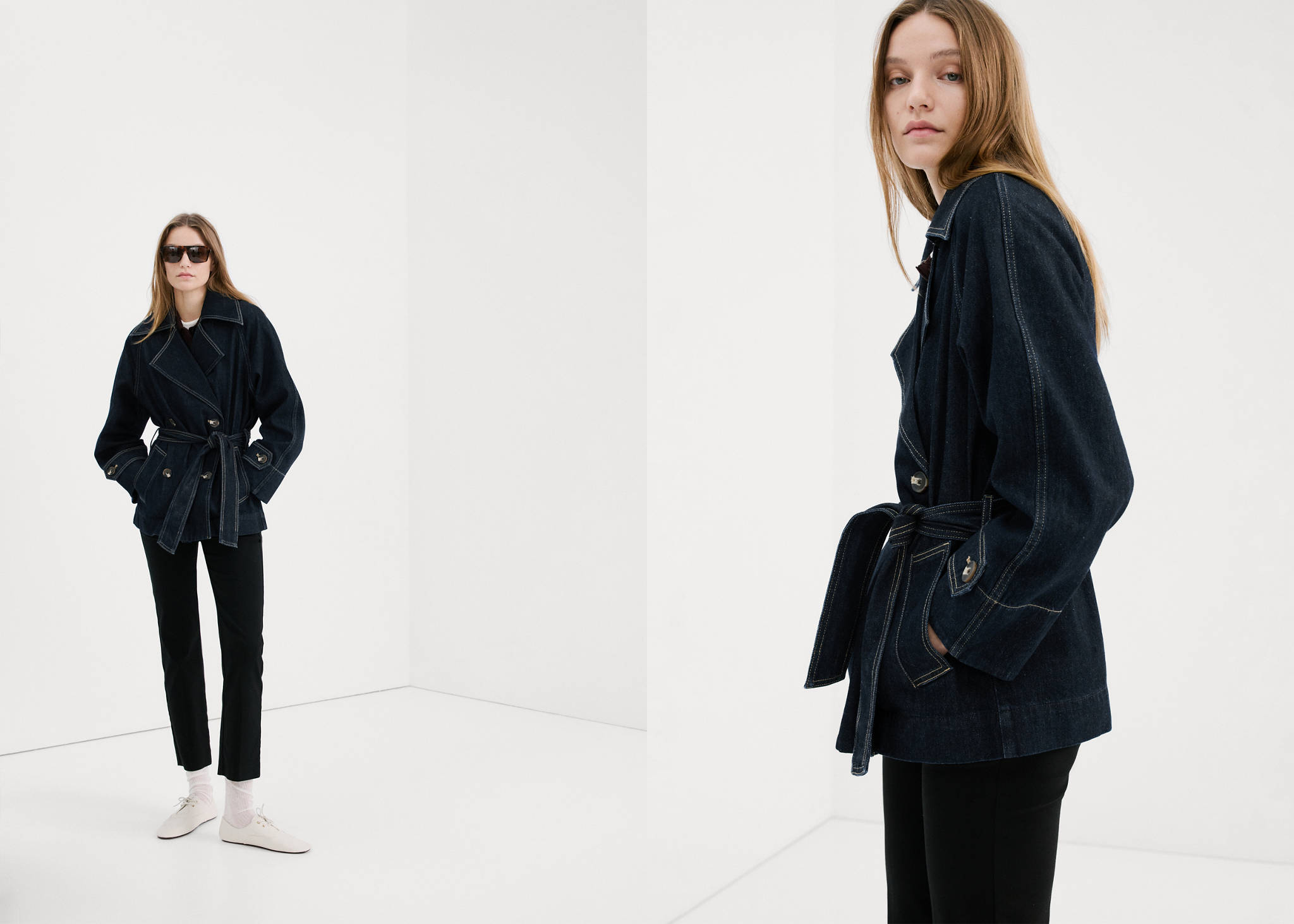 Denim trench with belt - Panoramic plane