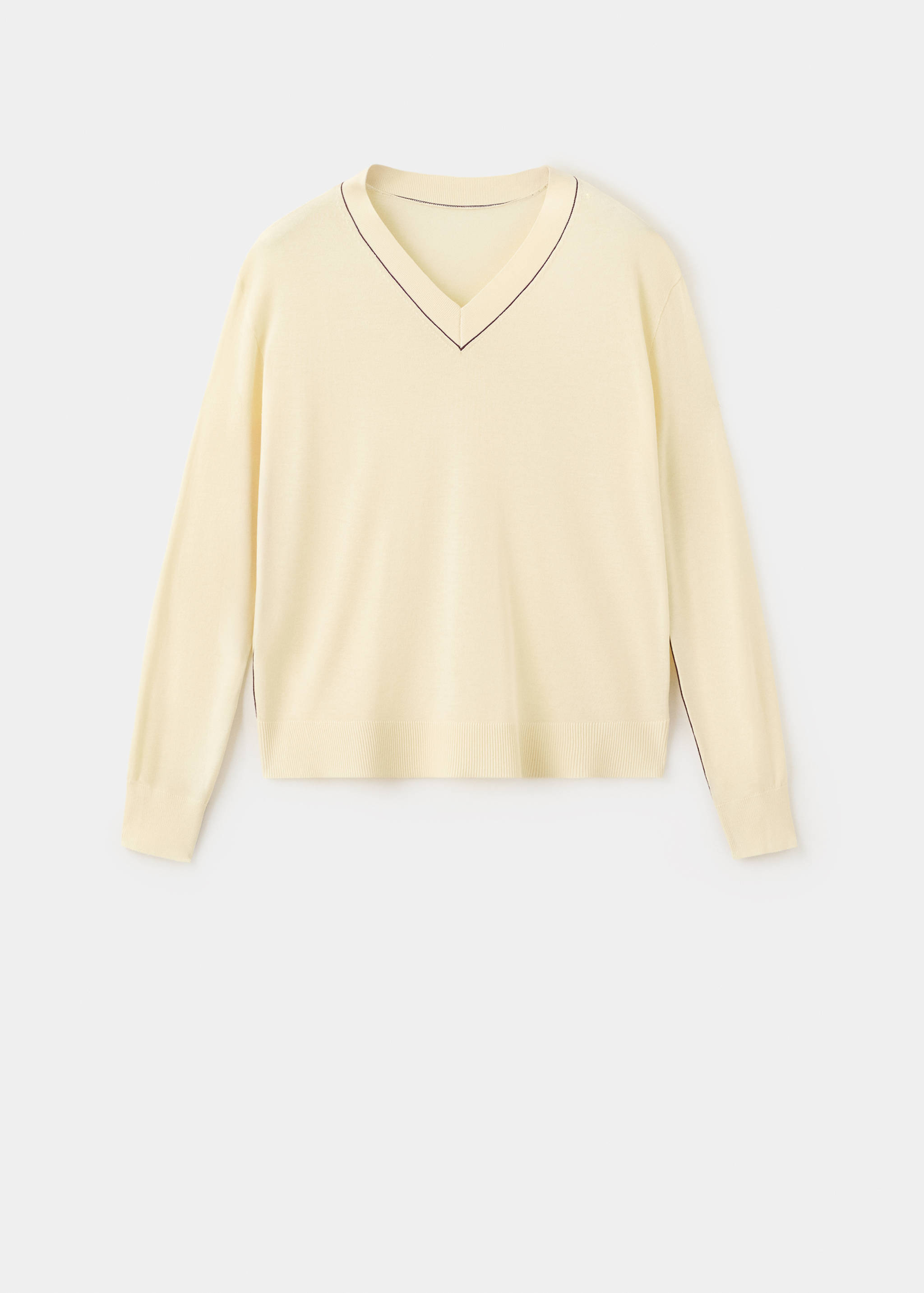 V-neck sweater with contrast trim - Article without model