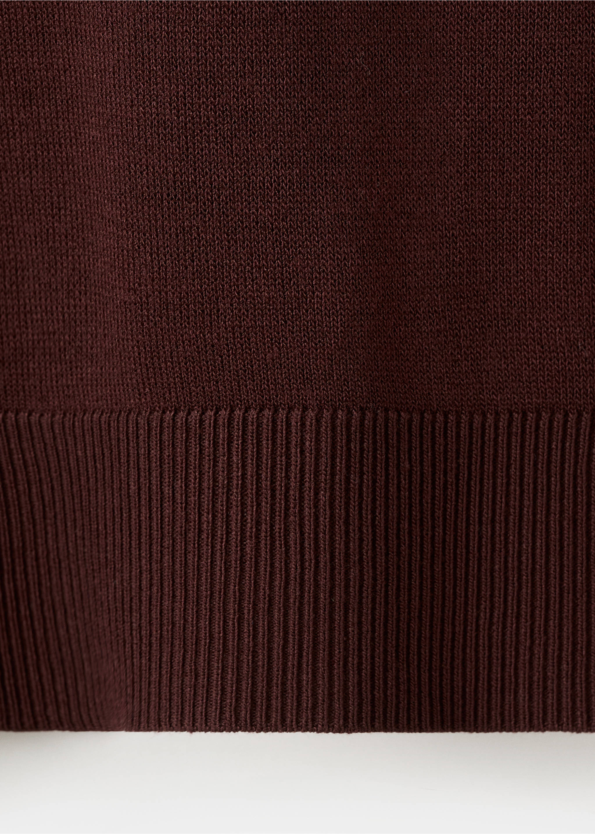 V-neck sweater with contrast trim - Details of the article 0, Chocolate. Ref: 27094083-00.
