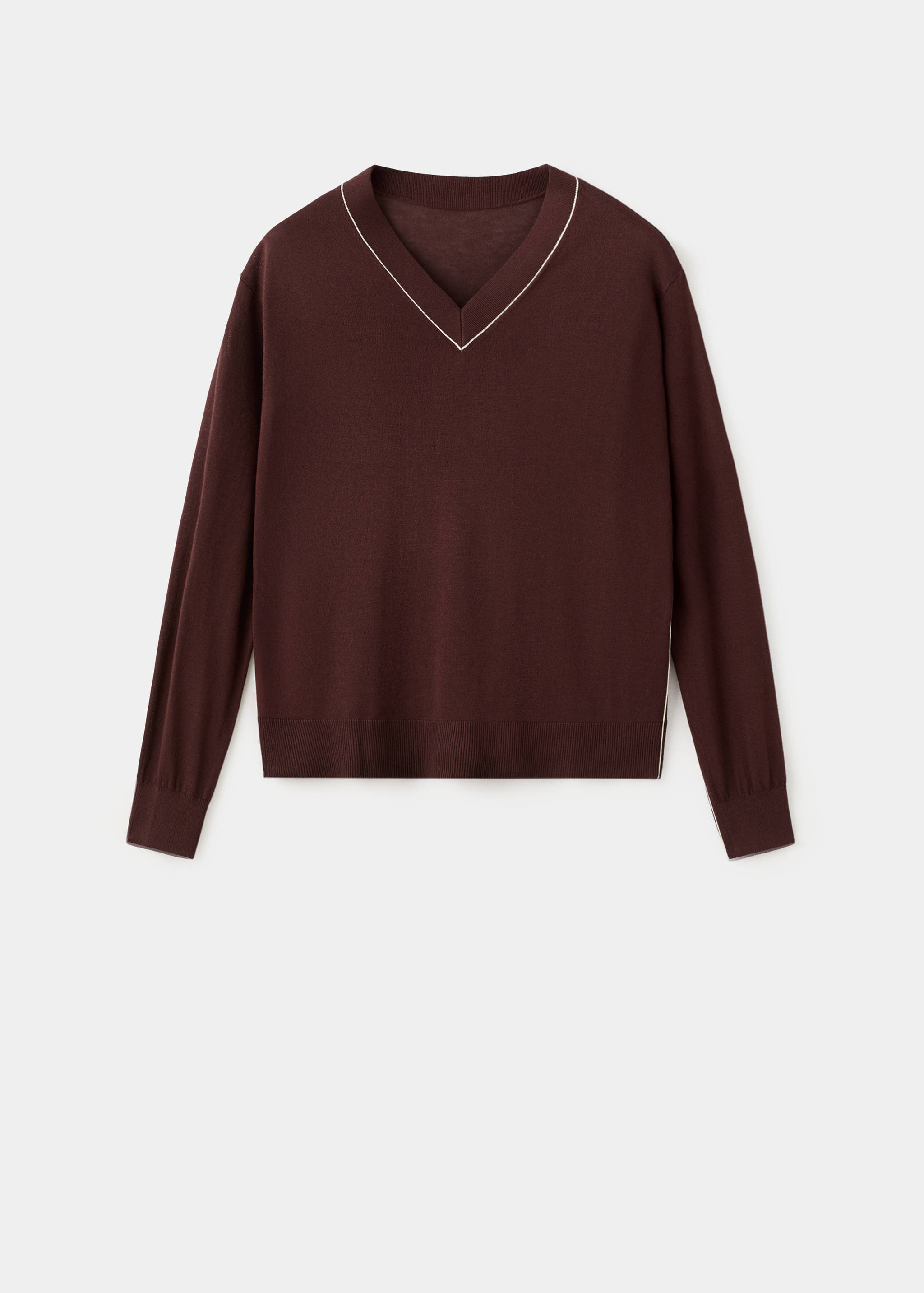 V-neck sweater with contrast trim - Article without model