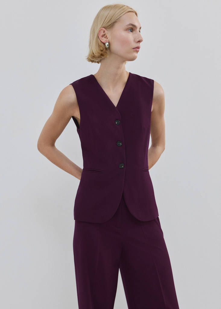 Long suit-style jumpsuit — Plum
