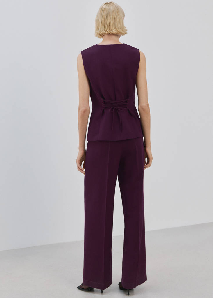 Long suit-style jumpsuit — Plum